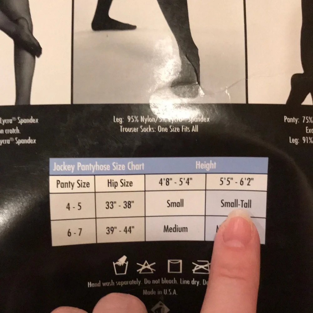 New in package 2 prs Jockey full length black hosiery 1 opaque 1 sheer stocking